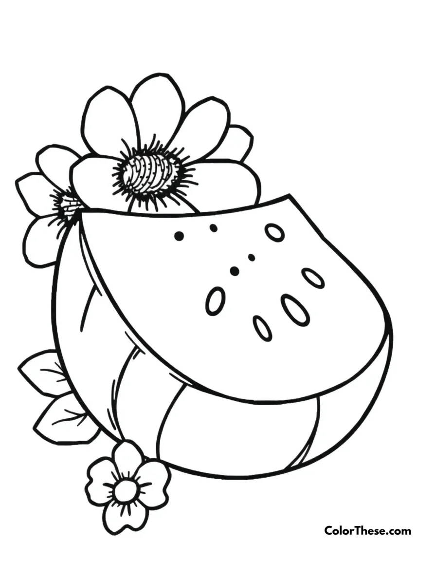 Free printable summer watermelon slice coloring page for kids and adults. Bring summer fun to your day with our free Summer Watermelon Slice coloring page! Download, print, and color this juicy printable—perfect for kids of all ages.